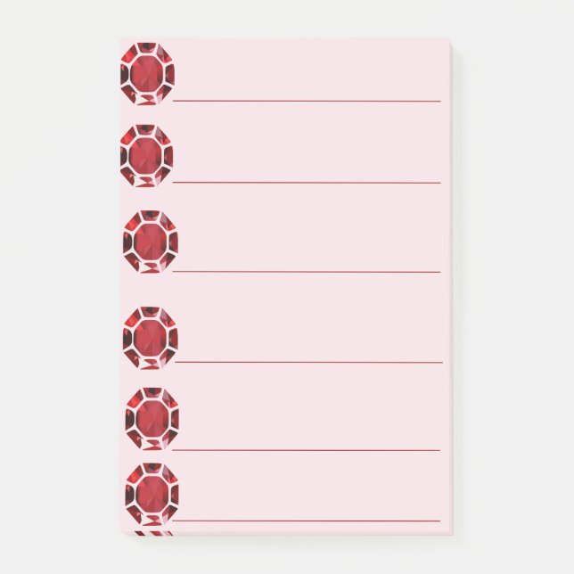 Ruby Gem Stone Checkliste Post-it Klebezettel (Vorderseite)