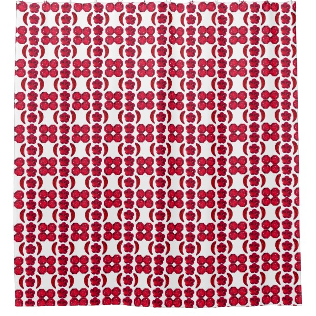 Ruby Gemstone Art, Red Duschvorhang (Vorderseite)