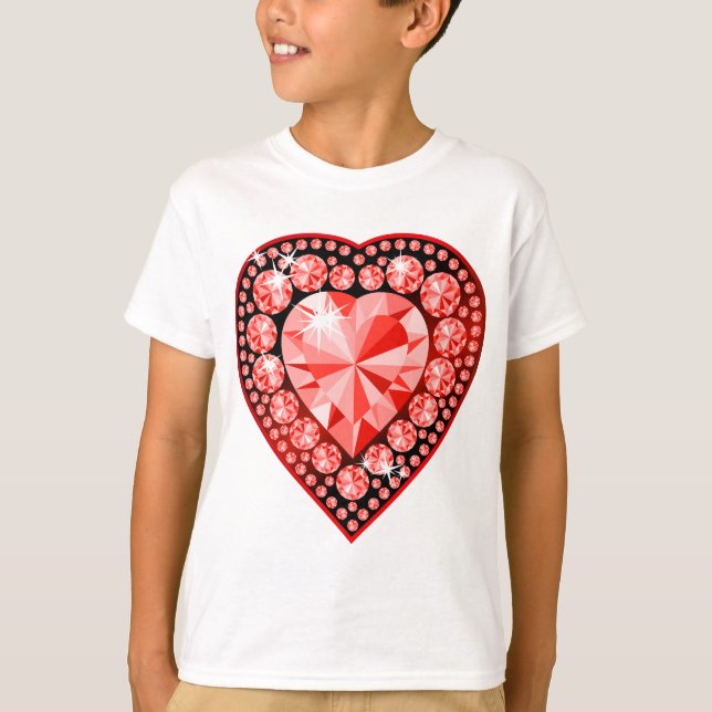 Ruby Gemstone Heart T-Shirt (Vorderseite)