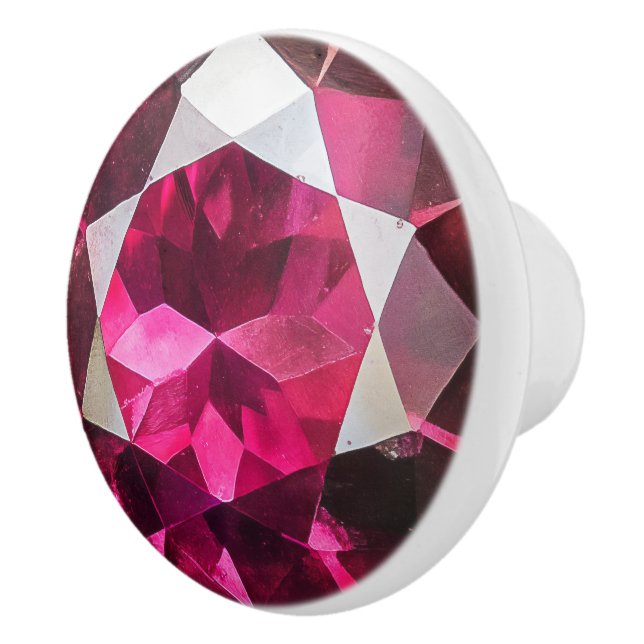 Ruby Gemstone Pattern Keramikknauf (Rechts)