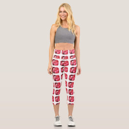 Ruby Gemstone Pink Capri Leggings