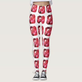 Ruby Gemstone Rujon Birthstone Rot Leggings