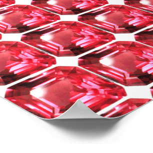 Ruby Gemstone Rujon Birthstone Rot Poster