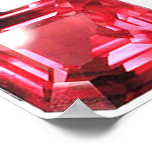 Ruby Gemstone Rujon Birthstone Rot Poster