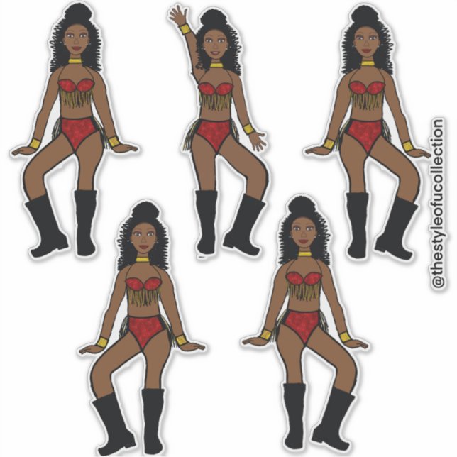 Ruby Gold Fringe Dancer #2A Sticker (Vorderseite)