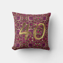 Ruby Gold Gemstone Muster Golden Number 40