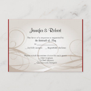 Ruby Heart 40th Anniversary Response Card RSVP Karte