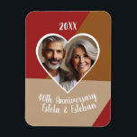 Ruby Heart Custom Foto Anniversary Keepake Magnet<br><div class="desc">Dieser maßgeschneiderte Magnet ist die perfekte Möglichkeit,  um Ihren Meilenstein zum Hochzeitstag zu feiern,  mit Ihrem Lieblings-personalisiertes Foto in einem Herzen für einen zeitlosen Sake für die nächsten Jahre.</div>