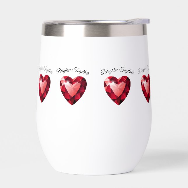 Ruby Heart Love Thermal mug Valentine Gift  (Gauche)