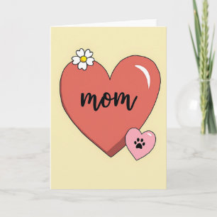 Ruby Heart Mom Illustrationskarte Karte