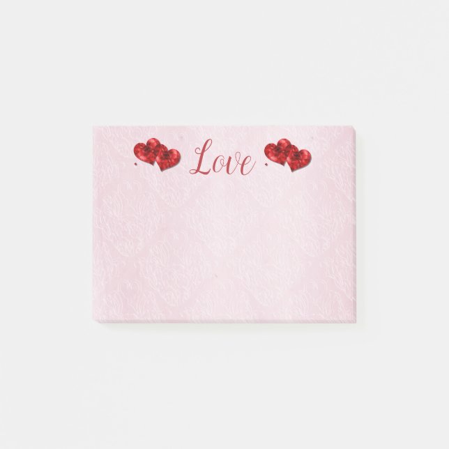 Ruby Hearts Liebe Post-It-Notes Post-it Klebezettel (Vorderseite)