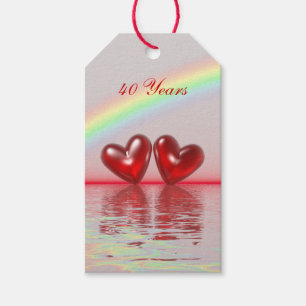 Ruby Hearts zum 40. Jahrestag Geschenkanhänger