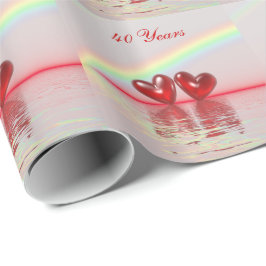 Ruby Hearts zum 40. Jahrestag Geschenkpapier