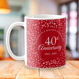 Ruby Hearts zum 40. Jahrestag Kaffeetasse
