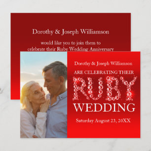 Ruby Hochzeit Funkelsteine Foto Party laden 40 Einladung