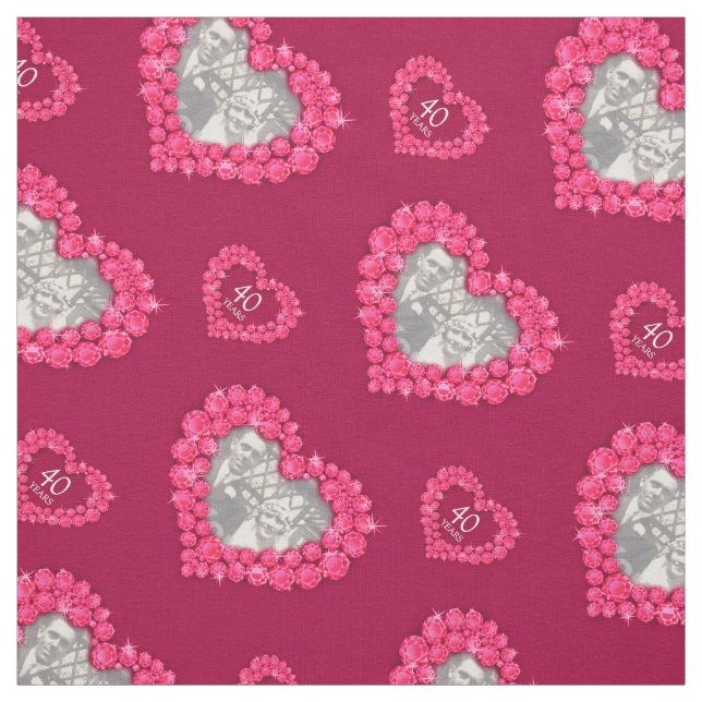 Ruby Hochzeitstag individuelles Foto Muster Stoff (Muster)