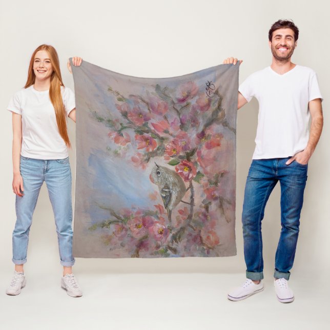 Ruby Kinglet Bird Fleecedecke (Beispiel)