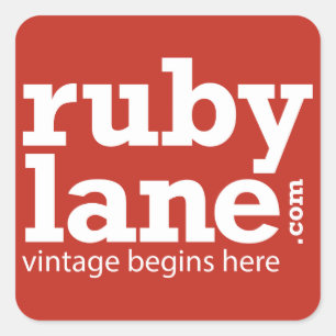 Ruby Lane Farbblockaufkleber Quadratischer Aufkleber