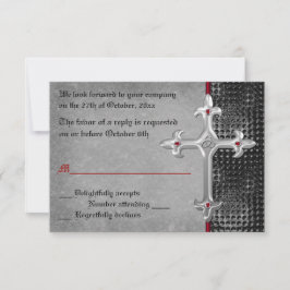 Ruby Medieval Celtic Cross RSVP Card