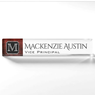 Ruby Office | Custom Scarlet Garnet Crimson Red | Namensplakette