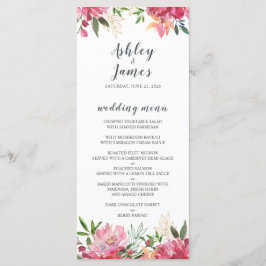 Ruby Pink Mariage Floral Menu