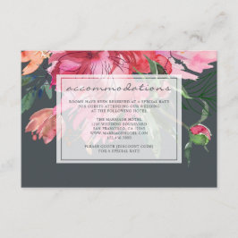 Ruby Pink Peony Botanical Wedding Begleitkarte
