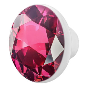 Ruby Pink Red Gem Muster Keramikknauf