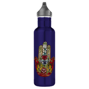 Ruby Pomegranate Heart Red Bird Hamsa Edelstahlflasche