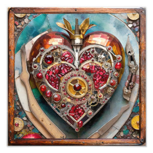 Ruby Pomegranate Heart Steampunk Serie Fotodruck