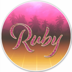 Ruby Prénom Golden Pink Autocollants