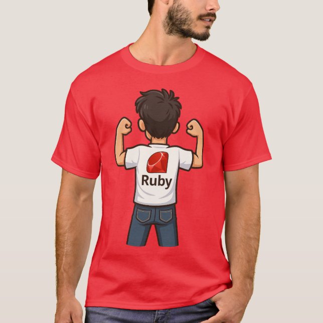 Ruby Programmer Cartoon T-Shirt (Devant)