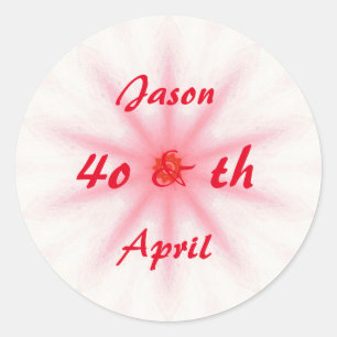 Ruby Red 40. Wedding Anniversary Stickers