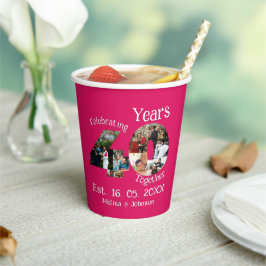 Ruby Red 40th Wedding Anniversary 11 Foto Collage Pappbecher