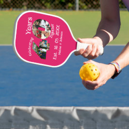 Ruby Red 40th Wedding Anniversary 11 Foto Collage Pickleball Schläger