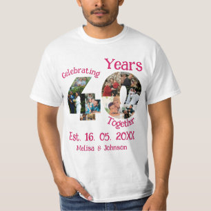 Ruby Red 40th Wedding Anniversary 11 Foto Collage T-Shirt
