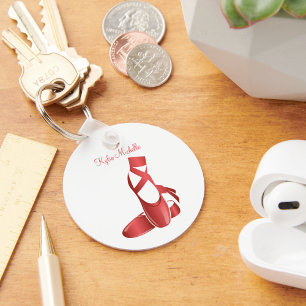 Ruby Red Ballet Slippers w Name Dance Schlüsselanhänger
