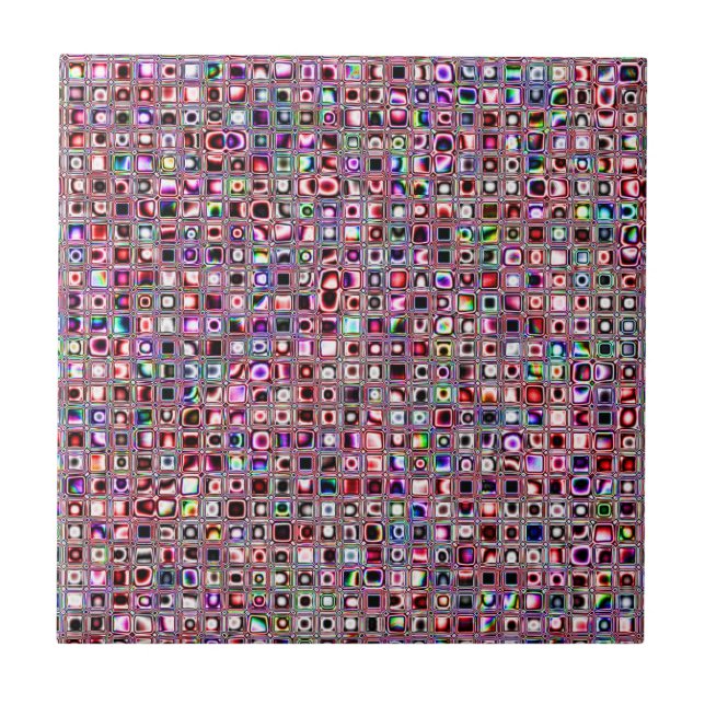 Ruby Red 'Bijoux' Texturé Carreaux de mosaïque Mot (Devant)