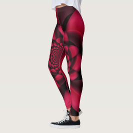 Ruby Red Black Petal Leggings