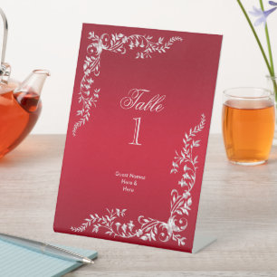 Ruby Red Decoration Birthday Tischnummer Sockelschild