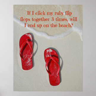 Ruby Red Flip Flops Poster