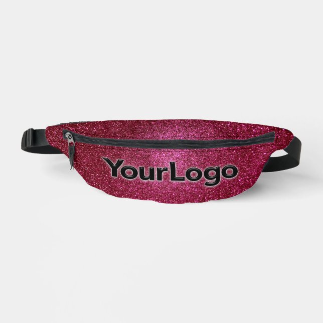 Ruby Red Funkelnd Glitzer Luxus Business Logo Bauchtasche (Vorderseite)