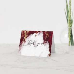 Ruby Red Garnet Watercolor Geode BarefootBride™ Dankeskarte
