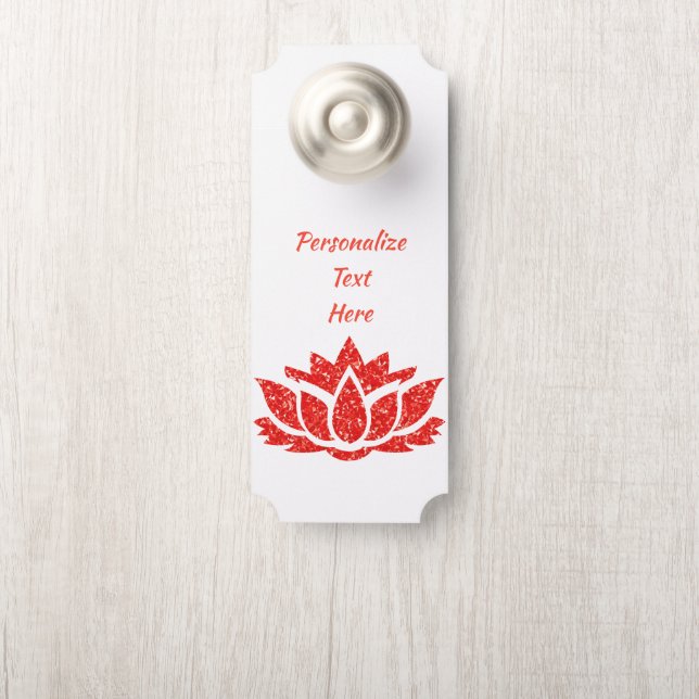 Ruby Red Gemstone Lotus Blume Zen Yoga Saal Türanhänger (Auf Knauf)