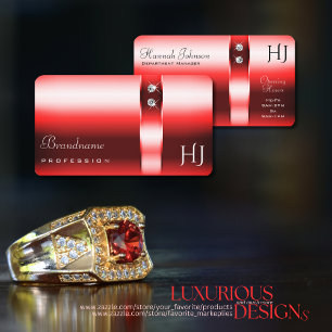 Ruby Red Gradient Openings Stunden Diamonds Initia Visitenkarte