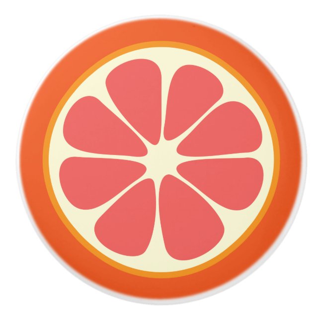 Ruby Red Grapefruit Juicy Sweet Citrus Fruit Slice Keramikknauf (Vorderseite)