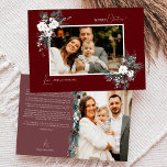 Ruby Red Greenerity Vintage Weihnachten - Zwei Bil<br><div class="desc">Willkommen in unserem bezaubernden Ruby Red Greenery Vintage Christmas Two Picture Holiday Card Design, wo Vintager Charme und moderne Eleganz aufeinander treffen. Dieses Design besticht durch eine faszinierende Aquarellenpflanze und eine subtil elegante Kalligraphie mit einfacher Typografie, die das Wesen traditioneller Gemütlichkeit und rustikaler Hütte einnimmt. Mit einer Touch von Retro-Flair...</div>
