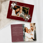 Ruby Red Greenerity Vintage Weihnachten - Zwei Bil Folien Feiertagskarte<br><div class="desc">Willkommen in unserem bezaubernden Ruby Red Greenery Vintage Christmas Two Picture Foil Holiday Card Design, wo Vintager Charme und moderne Eleganz aufeinander treffen. Dieses Design besticht durch eine faszinierende Aquarellenpflanze und eine subtil elegante Kalligraphie mit einfacher Typografie, die das Wesen traditioneller Gemütlichkeit und rustikaler Hütte einnimmt. Mit einer Touch von...</div>