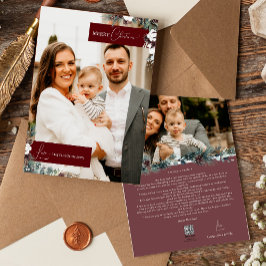 Ruby Red Greenerity Vintage Weihnachts Familienbil Feiertagskarte