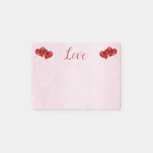 Ruby Red Hearts and Liebe Post-It Notes