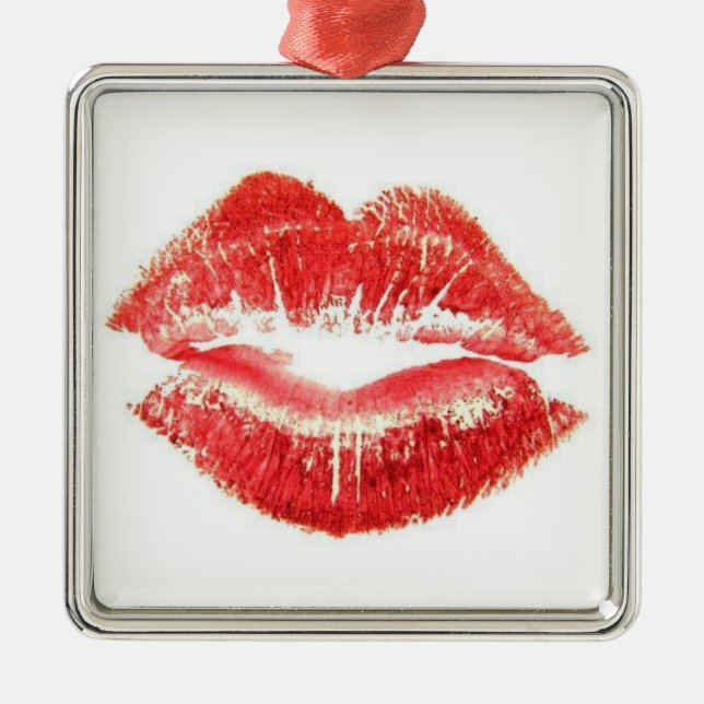 RUBY RED LIPS SILBERNES ORNAMENT (Vorne)